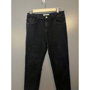 Kalowa Jeans Jeans Womens 9/10 Black Stretch Skinny Distressed Style KAL-07